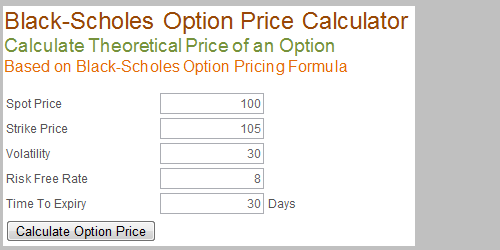 Option Price Calculator